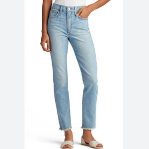 Joe's Jeans Distressed High Waist Ankle Crop Straight Jeans